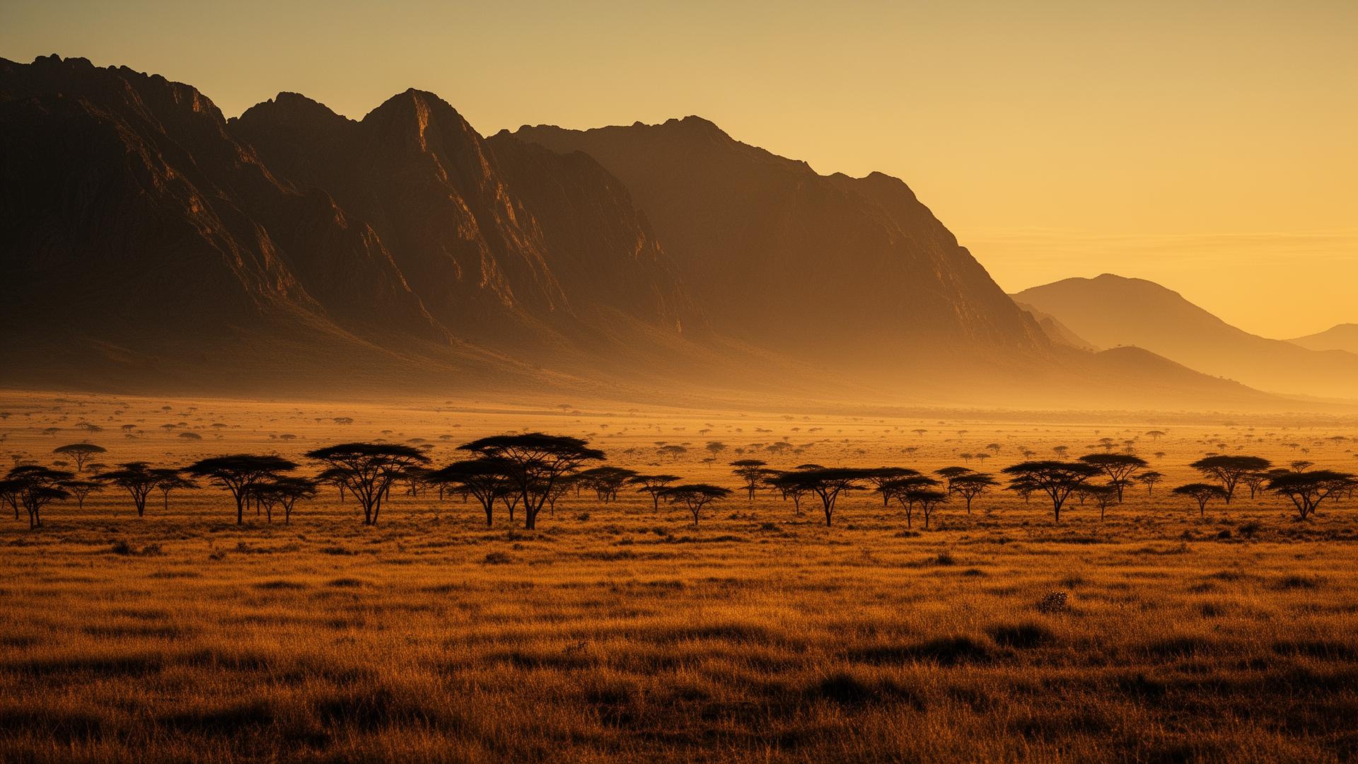 Horn of Africa landscape at sunrise